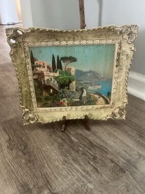 Vintage Painting Alois Arnegger Italian Village Ornate Vintage Frame 8x10